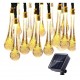 Instalatie Solara 6 m, 28 Led-uri cu Ornament tip picatura de apa, Liniara, Fir negru, Interior, Exterior, Alb Cald Instalatie Solara 6 m, 28 Led-uri cu Ornament tip picatura de apa, Liniara, Fir negru, Interior, Exterior, Alb Cald