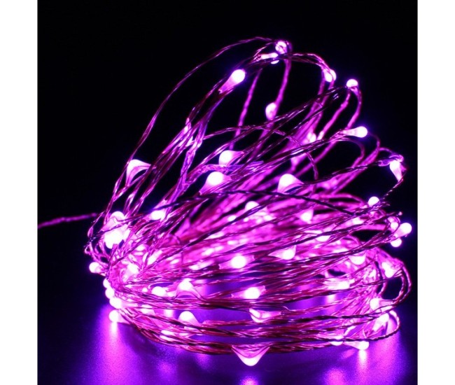 Instalatie de Craciun cu Baterii Fir Cupru Tip Sir 5 m 50 LED -uri Roz Instalatie de Craciun cu Baterii Fir Cupru Tip Sir 5 m 50 LED -uri Roz