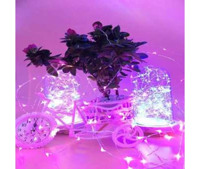 Instalatie de Craciun cu Baterii Fir Cupru Tip Sir 5 m 50 LED -uri Roz Instalatie de Craciun cu Baterii Fir Cupru Tip Sir 5 m 50 LED -uri Roz