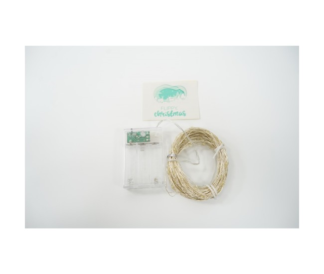 Instalatie de Craciun cu Baterii Tip Liniar, 2 jocuri de lumini, Fir Cupru 3 m 30 LED -uri, Alb Cald