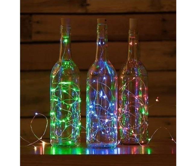 Instalatie de Craciun cu Baterii Tip Liniar, 2 jocuri de lumini, Fir Cupru 5 m 50 LED -uri, Multicolor