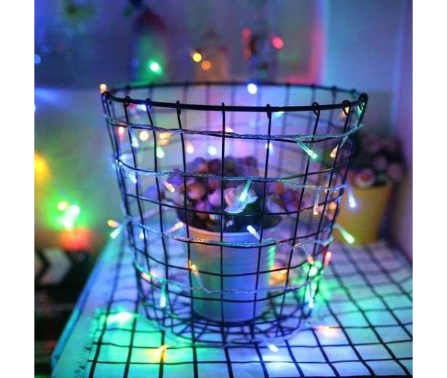 Instalatie de Craciun cu Baterii Tip Liniar, 2 jocuri de lumini, Fir Transparent 2 m 20 LED -uri, Multicolor