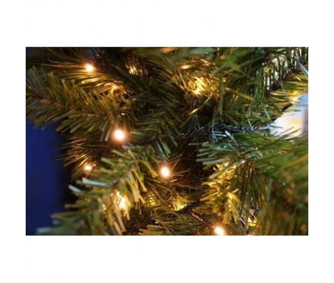 Instalatie de Craciun cu Baterii Tip Liniar, 2 jocuri de lumini, Fir Verde 3 m 30 LED -uri, Alb Cald