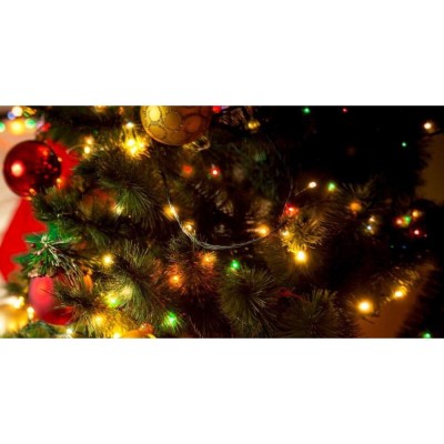 Instalatie de Craciun cu Baterii Tip Liniar, 2 jocuri de lumini, Fir Verde 5 m 50 LED -uri, Multicolor Instalatie de Craciun cu Baterii Tip Liniar, 2 jocuri de lumini, Fir Verde 5 m 50 LED -uri, Multicolor