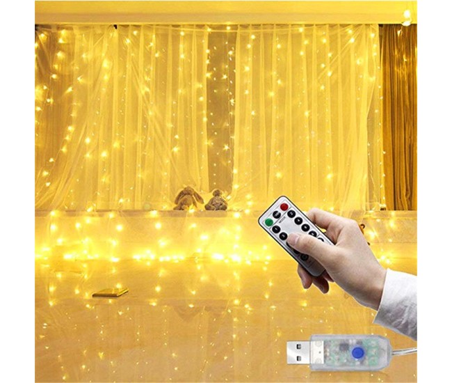 Instalatie de Craciun, Flippy, Instalatie de Tip Perdea IP44, Alimentare prin Port USB si Telecomanda cu 8 functii, 3m x 2m, 300 LED, Alb Rece Instalatie de Craciun, Flippy, Instalatie de Tip Perdea IP44, Alimentare prin Port USB si Telecomanda cu 8 functii, 3m x 2m, 300 LED, Alb Rece