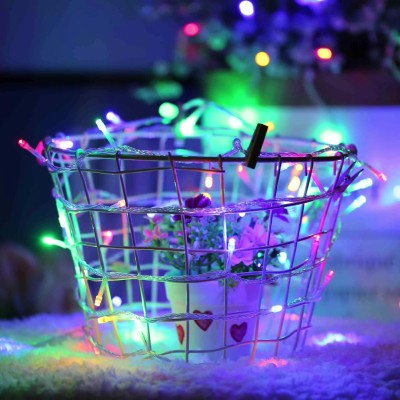 Instalatie de Craciun, Liniara, 1 m, Baterii, 10 LED-uri, Multicolor, 2 Jocuri de Lumini, Fir Transparent, Interior/Exterior, Flippy Instalatie de Craciun, Liniara, 1 m, Baterii, 10 LED-uri, Multicolor, 2 Jocuri de Lumini, Fir Transparent, Interior/Exterior, Flippy