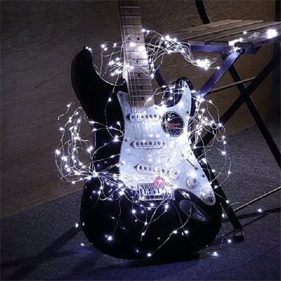 Instalatie de Craciun Liniara, Flippy®, Tip Liniara, Fir Cupru, 8 Jocuri de Lumini, cu Telecomanda, 10 m, 100 Led-uri, Alimentare USB, 4.5V, Alb Rece