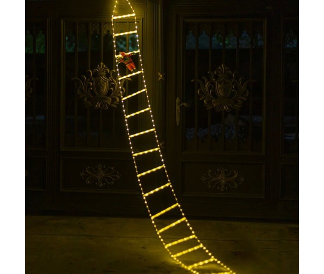 Instalatie LED de Craciun, Flippy, cu Accesorii, Lumina Calda, Lungime 1.7m, 8 Trepte, 144 de Luminite, 8 Moduri, Model Mos Craciun pe Scara, Multicolor Instalatie LED de Craciun, Flippy, cu Accesorii, Lumina Calda, Lungime 1.7m, 8 Trepte, 144 de Luminite, 8 Moduri, Model Mos Craciun pe Scara, Multicolor