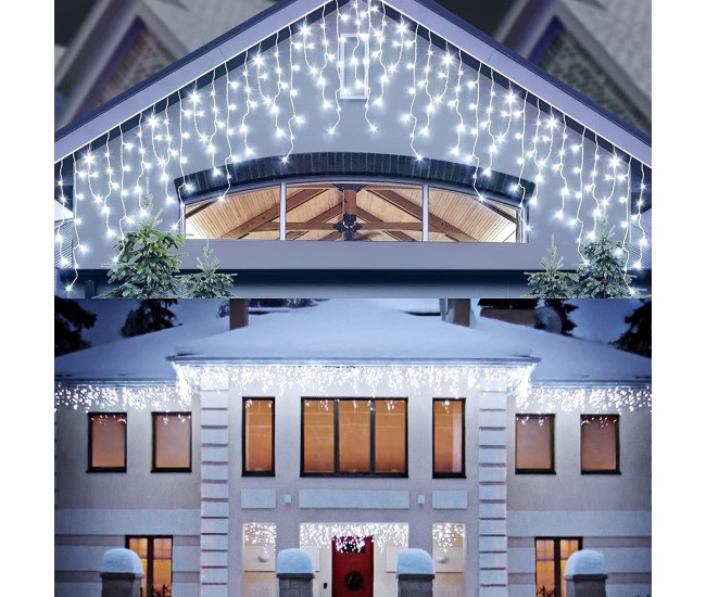 Instalatie Solara Craciun Turturi, IP44, 5 m, 143 Led-uri, Perdea Franjurata, Alb rece, 8 jocuri de lumini, cu Telecomanda, 31V, 250 mAh, Acumulator de 1200 mAh, Exterior, Prelungitor 3 m inclus, Fir Transparent, Flippy Instalatie Solara Craciun Turturi, IP44, 5 m, 143 Led-uri, Perdea Franjurata, Alb rece, 8 jocuri de lumini, cu Telecomanda, 31V, 250 mAh, Acumulator de 1200 mAh, Exterior, Prelungitor 3 m inclus, Fir Transparent, Flippy