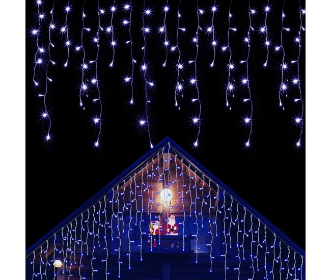 Instalatie Solara Craciun Turturi, IP44, 5 m, 143 Led-uri, Perdea Franjurata, Albastru, 8 jocuri de lumini, cu Telecomanda, 31V, 250 mAh, Acumulator de 1200 mAh, Exterior, Prelungitor 3 m inclus, Fir Transparent, Flippy Instalatie Solara Craciun Turturi, IP44, 5 m, 143 Led-uri, Perdea Franjurata, Albastru, 8 jocuri de lumini, cu Telecomanda, 31V, 250 mAh, Acumulator de 1200 mAh, Exterior, Prelungitor 3 m inclus, Fir Transparent, Flippy