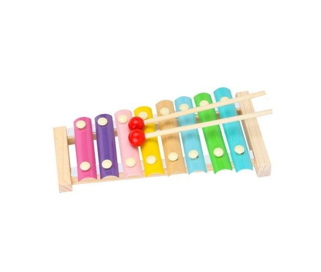Instrument Muzical Xilofon Flippy, din Lemn, 8 Note Muzicale, 2 Bete de Percutie, 4-6 Ani, Multicolor Pastel Instrument Muzical Xilofon Flippy, din Lemn, 8 Note Muzicale, 2 Bete de Percutie, 4-6 Ani, Multicolor Pastel