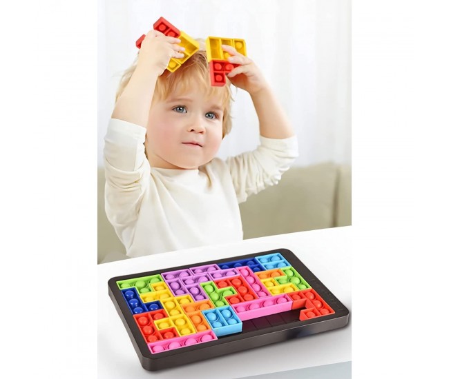Joc antistres din silicon, Flippy, Pop It Now and Flip It, Puzzle Blocks, Multicolor