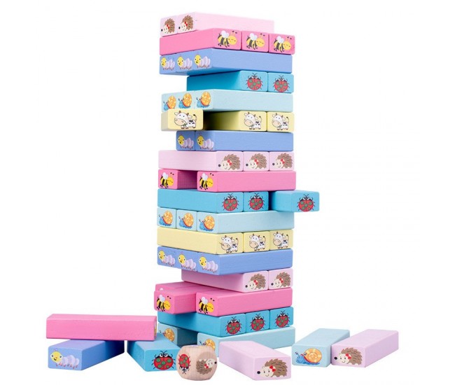 Joc de Societate, Flippy, pentru Copii, din Lemn, Interactiv, Distractiv, Jenga Stack High Blocks, cu Zar, 51 de Piese Animate, 24.5x18x5 cm, Multicolor Joc de Societate, Flippy, pentru Copii, din Lemn, Interactiv, Distractiv, Jenga Stack High Blocks, cu Zar, 51 de Piese Animate, 24.5x18x5 cm, Multicolor