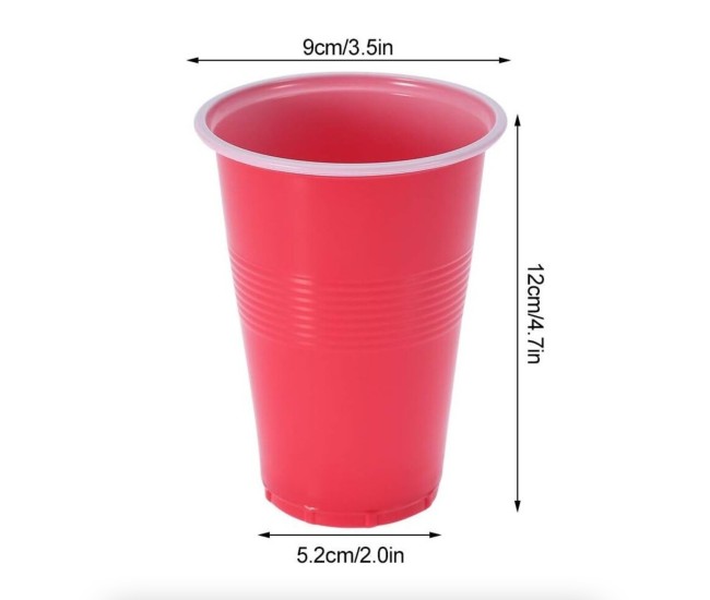 Joc de Baut BEER PONG, Flippy, Set din 24 Mingi de Tenis si 24 Pahare Reutilizabile, Joc Interactiv pentu Adulti, Albastru Portocaliu