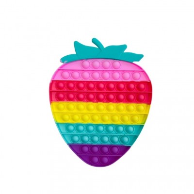 Jucarie antistres din silicon Flippy, Pop it Now and Flip It , Capsuna mare , Multicolor
