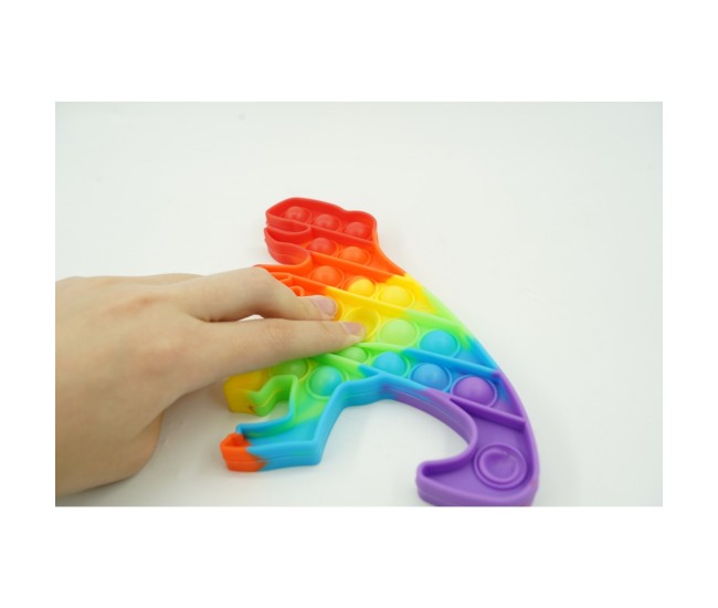 Jucarie antistres din silicon, Flippy, Pop It Now and Flip It, Dinozaur mic, Multicolor V1