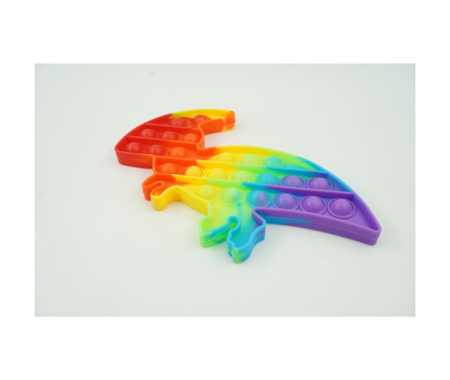 Jucarie antistres din silicon, Flippy, Pop It Now and Flip It, Dinozaur mic, Multicolor V2