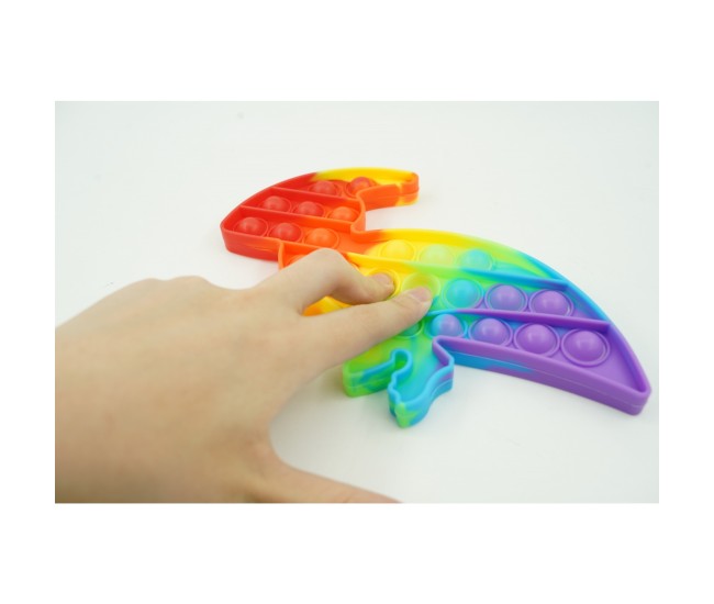 Jucarie antistres din silicon, Flippy, Pop It Now and Flip It, Dinozaur mic, Multicolor V2