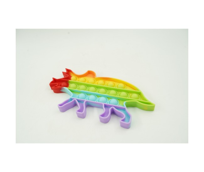 Jucarie antistres din silicon, Flippy, Pop It Now and Flip It, Dinozaur mic, Multicolor V3