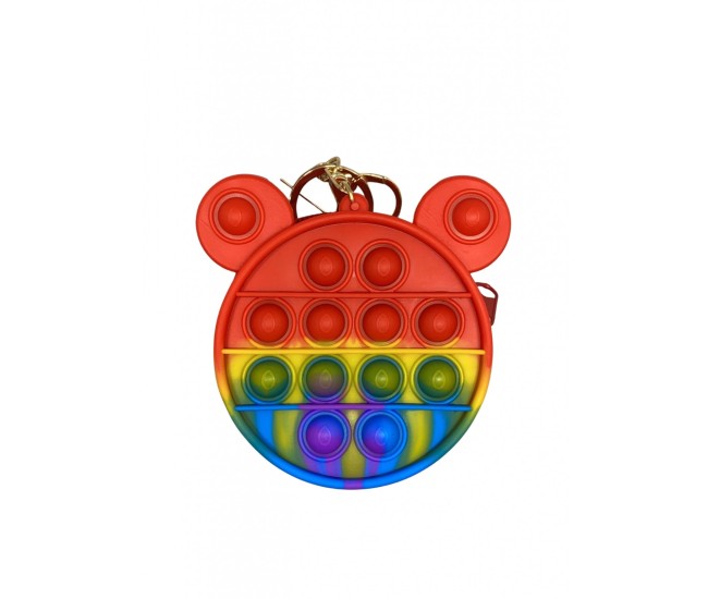 Jucarie Antistres din silicon Flippy, Pop It Now And Flip It, Portofel, 6 cm, Multicolor