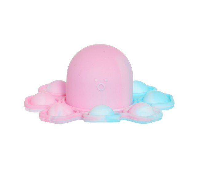 Jucarie Antistres, Flippy, Tip Pop It, Caracatita Reversibila, din Silicon, 20 x 10 cm, Multicolor/Lila