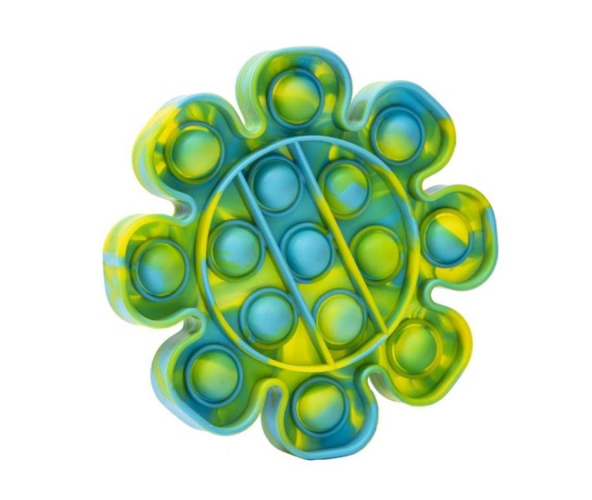 Jucarie antistres din silicon, Pop it Now and Flip It, Floare, Multicolor