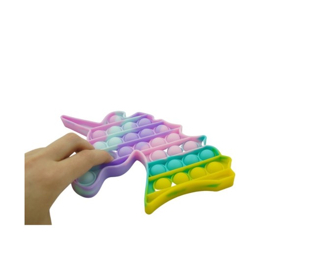 Jucarie antistres din silicon, Pop it Now and Flip It, Unicorn, Multicolor, Model 3