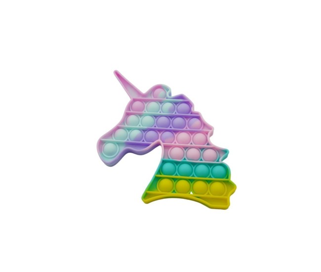 Jucarie antistres din silicon, Pop it Now and Flip It, Unicorn, Multicolor, Model 3