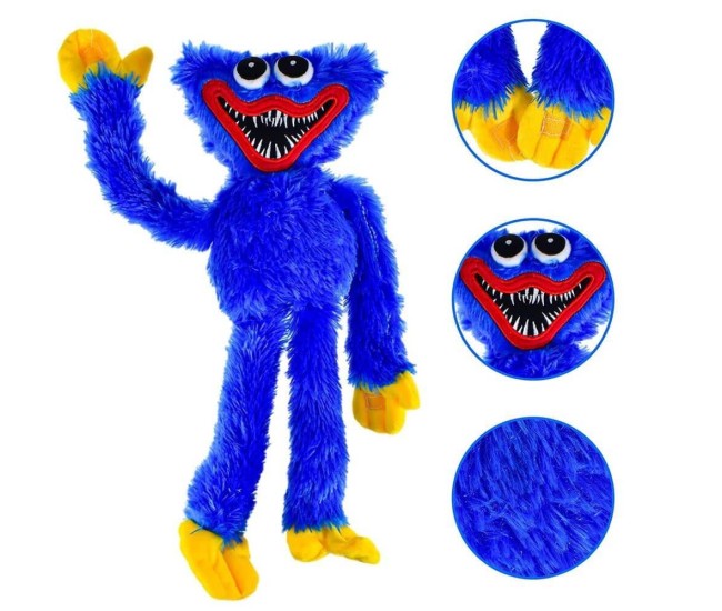 Jucarie de plus Huggy Wuggy, Flippy, 40 cm, albastru