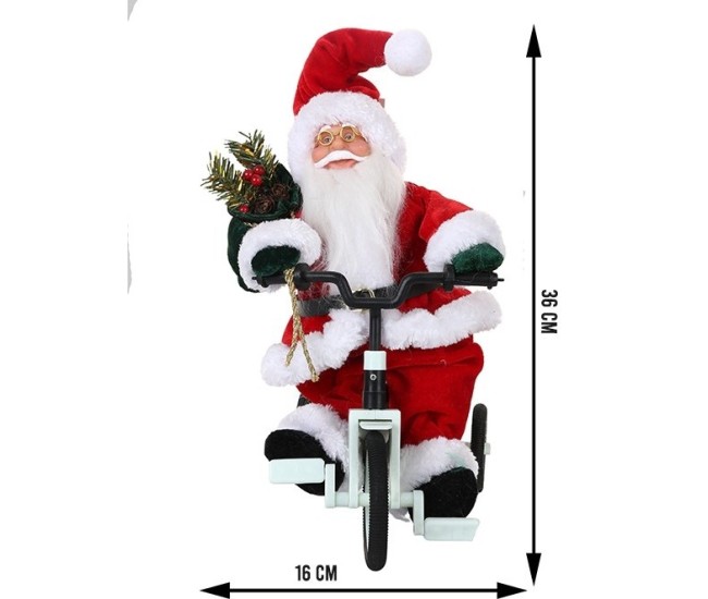 Jucarie decorativa, Flippy, Mos Craciun, 36 cm x 16 cm, grosime 23 cm, lana, tesatura de plus, poliester, interior/exterior Jucarie decorativa, Flippy, Mos Craciun, 36 cm x 16 cm, grosime 23 cm, lana, tesatura de plus, poliester, interior/exterior