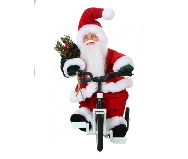 Jucarie decorativa, Flippy, Mos Craciun, 36 cm x 16 cm, grosime 23 cm, lana, tesatura de plus, poliester, interior/exterior Jucarie decorativa, Flippy, Mos Craciun, 36 cm x 16 cm, grosime 23 cm, lana, tesatura de plus, poliester, interior/exterior