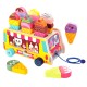 Jucarie Educativa Montessori, Flippy, Model Camion de Inghetata, Sortator Forme, 22 x 11 x 12 cm, 3+ ani, Multicolor