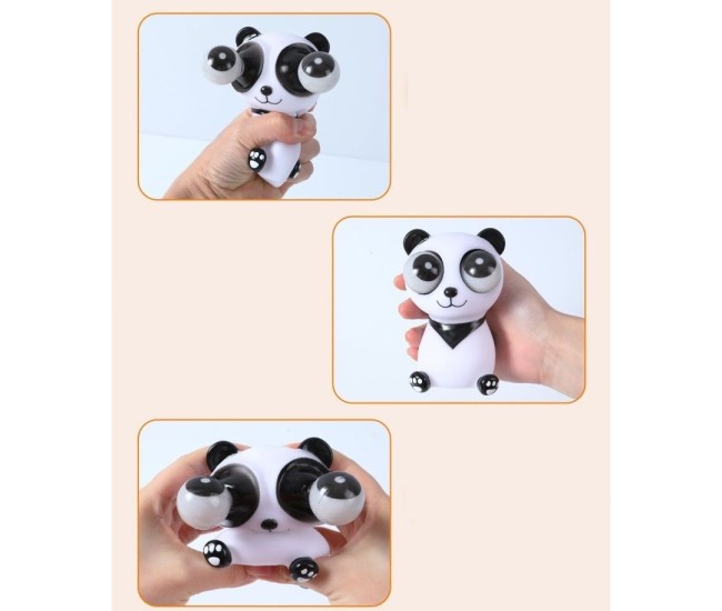 Jucarie interactiva antistres Flippy, squeeze eye-popping panda, multicolor