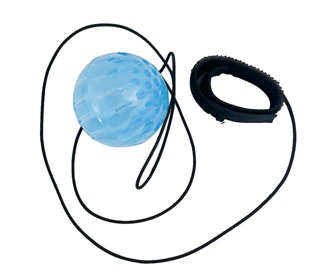 Jucarie Interactiva, Flippy, Minge Saltareata Crystal Ball, cu Banda Elastica, 6 cm, +7 Ani, din Plastic, Albastru