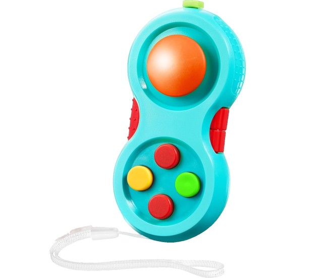 Jucarie Interactiva, Flippy, Model Fidget Pad, Antistres, +3 Ani, Functii Multiple, 5.5 x 3.5 x 11 cm, Albastru Jucarie Interactiva, Flippy, Model Fidget Pad, Antistres, +3 Ani, Functii Multiple, 5.5 x 3.5 x 11 cm, Albastru