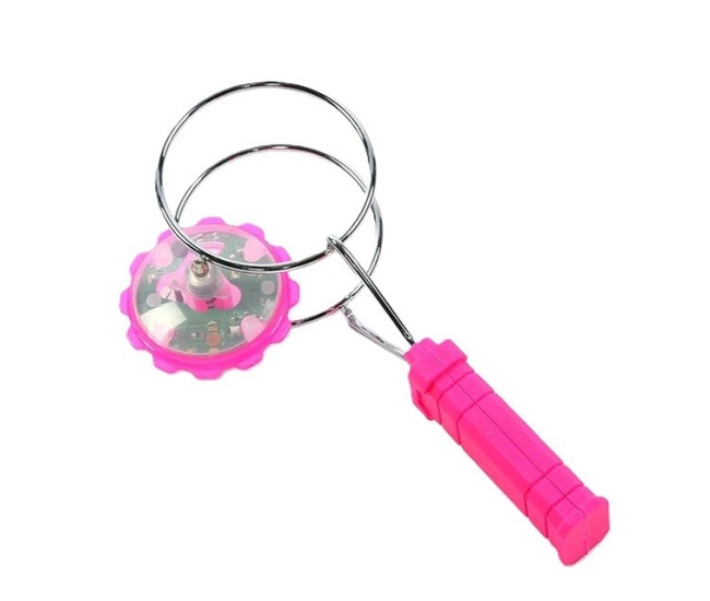 Jucarie Interactiva, Flippy, Titirez Magnetic, cu Led, 19.8 x 5 cm, Roz
