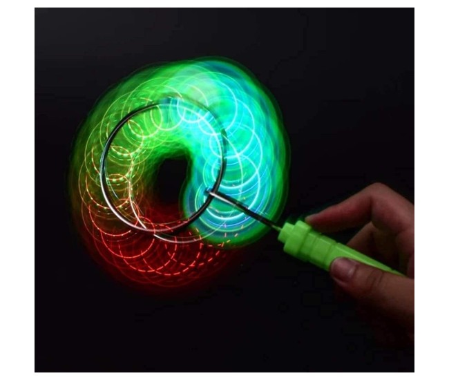 Jucarie Interactiva, Flippy, Titirez Magnetic, cu Led, 19.8 x 5 cm, Verde