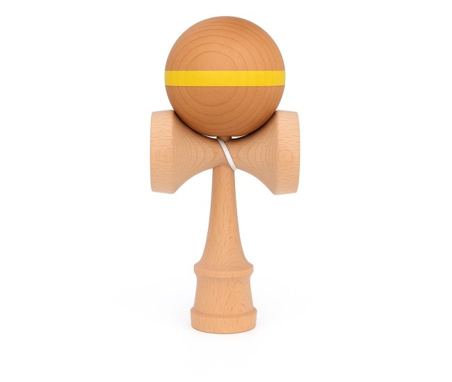 Jucarie Interactiva Kendama, Flippy, din Lemn, 18 cm, Joc de Indemanare pentru Copii si Adulti, Model cu Dunga, Galben Jucarie Interactiva Kendama, Flippy, din Lemn, 18 cm, Joc de Indemanare pentru Copii si Adulti, Model cu Dunga, Galben