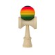 Jucarie Interactiva Kendama, Flippy, din Lemn, 18 cm, Joc de Indemanare pentru Copii si Adulti, Model Gradient 4, Rosu/Galben/Verde