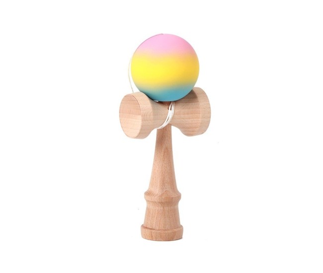 Jucarie Interactiva Kendama, Flippy, din Lemn, 18 cm, Joc de Indemanare pentru Copii si Adulti, Model Gradient 2, Roz/Galben/Albastru Jucarie Interactiva Kendama, Flippy, din Lemn, 18 cm, Joc de Indemanare pentru Copii si Adulti, Model Gradient 2, Roz/Galben/Albastru