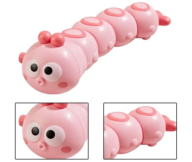 Jucarie mecanica pentru copii Flippy, omida haioasa, material ABS, cu cheita, distractiva, se taraste, se misca, 15 x 4 cm, roz Jucarie mecanica pentru copii Flippy, omida haioasa, material ABS, cu cheita, distractiva, se taraste, se misca, 15 x 4 cm, roz