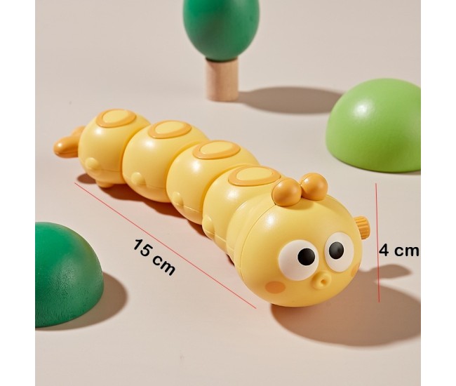 Jucarie mecanica pentru copii Flippy, omida haioasa, material ABS, cu cheita, distractiva, se taraste, se misca, 15 x 4 cm, galben Jucarie mecanica pentru copii Flippy, omida haioasa, material ABS, cu cheita, distractiva, se taraste, se misca, 15 x 4 cm, galben