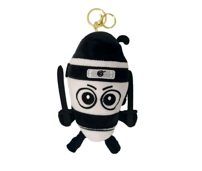 Jucarie Moale de Plus de Tip Breloc, Flippy, Model Italian Brainrot Ninja Spadellini Silenzioso, 16 x 10 cm, Negru Alb Jucarie Moale de Plus de Tip Breloc, Flippy, Model Italian Brainrot Ninja Spadellini Silenzioso, 16 x 10 cm, Negru Alb