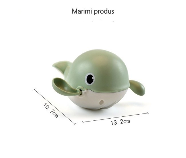 Jucarie pentru baie pentru copii, Flippy, balena verde Jucarie pentru baie pentru copii, Flippy, balena verde