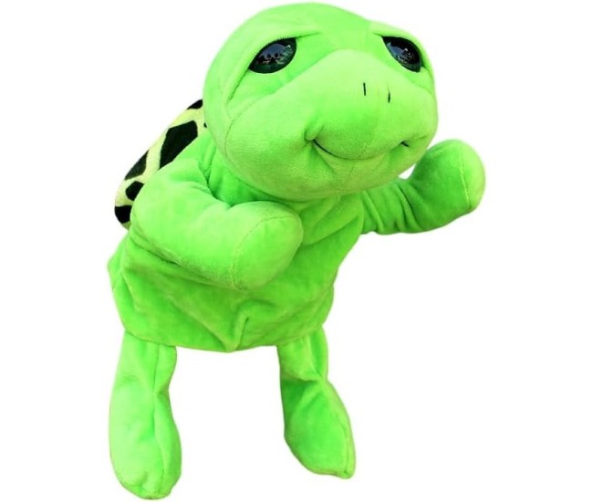 Papusa de Mana pentru Teatru de Papusi, Flippy, din Plus, 25 x 10 x 8 cm, Model Broasca, Verde Papusa de Mana pentru Teatru de Papusi, Flippy, din Plus, 25 x 10 x 8 cm, Model Broasca, Verde