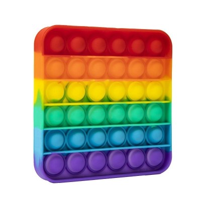 Jucarie Pop it Now & Flip it, Push Bubble Patrat Multicolor Model 5