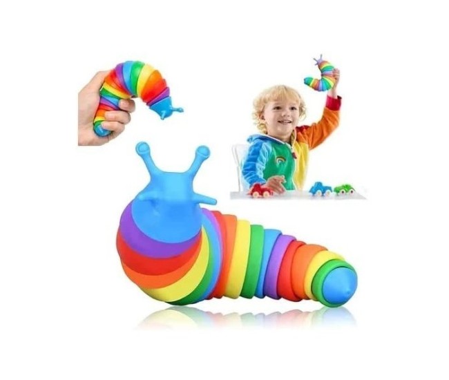 Jucarie Senzoriala pentru Copii, Flippy, Model Melc, cu Articulatii, 19 cm, Multicolor Jucarie Senzoriala pentru Copii, Flippy, Model Melc, cu Articulatii, 19 cm, Multicolor