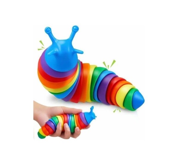 Jucarie Senzoriala pentru Copii, Flippy, Model Melc, cu Articulatii, 19 cm, Multicolor Jucarie Senzoriala pentru Copii, Flippy, Model Melc, cu Articulatii, 19 cm, Multicolor