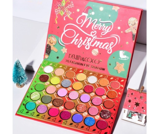 Set de Machiaj Kevin&Coco, 70 de Culori, Paleta de Farduri, Model Merry Christmas, Oglinda Ovala, 22.3x17.2x1.9 cm, Multicolor Set de Machiaj Kevin&Coco, 70 de Culori, Paleta de Farduri, Model Merry Christmas, Oglinda Ovala, 22.3x17.2x1.9 cm, Multicolor