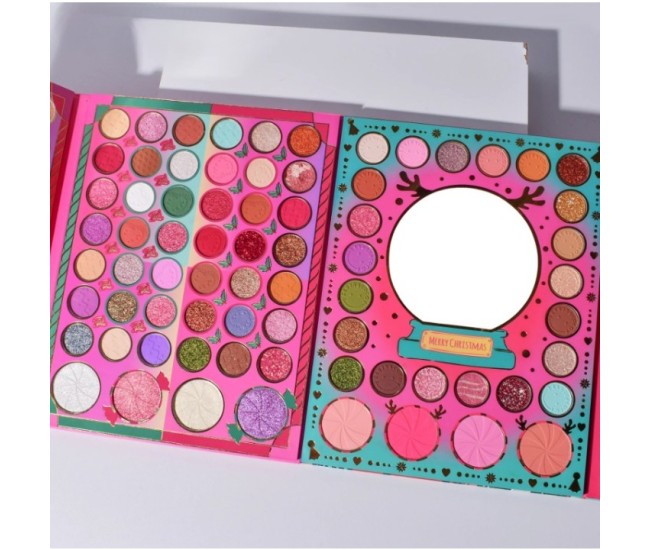 Set de Machiaj Kevin&Coco, 72 de Culori, Paleta de Farduri, Iluminatoare, Blush, Model Christmas Babe, Oglinda Rotunda, 25.5x20x1.7 cm, Multicolor Set de Machiaj Kevin&Coco, 72 de Culori, Paleta de Farduri, Iluminatoare, Blush, Model Christmas Babe, Oglinda Rotunda, 25.5x20x1.7 cm, Multicolor
